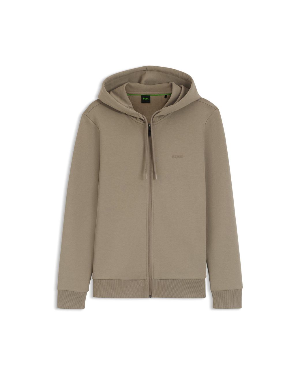 Boss Brown Zip-Up Hoodie for men