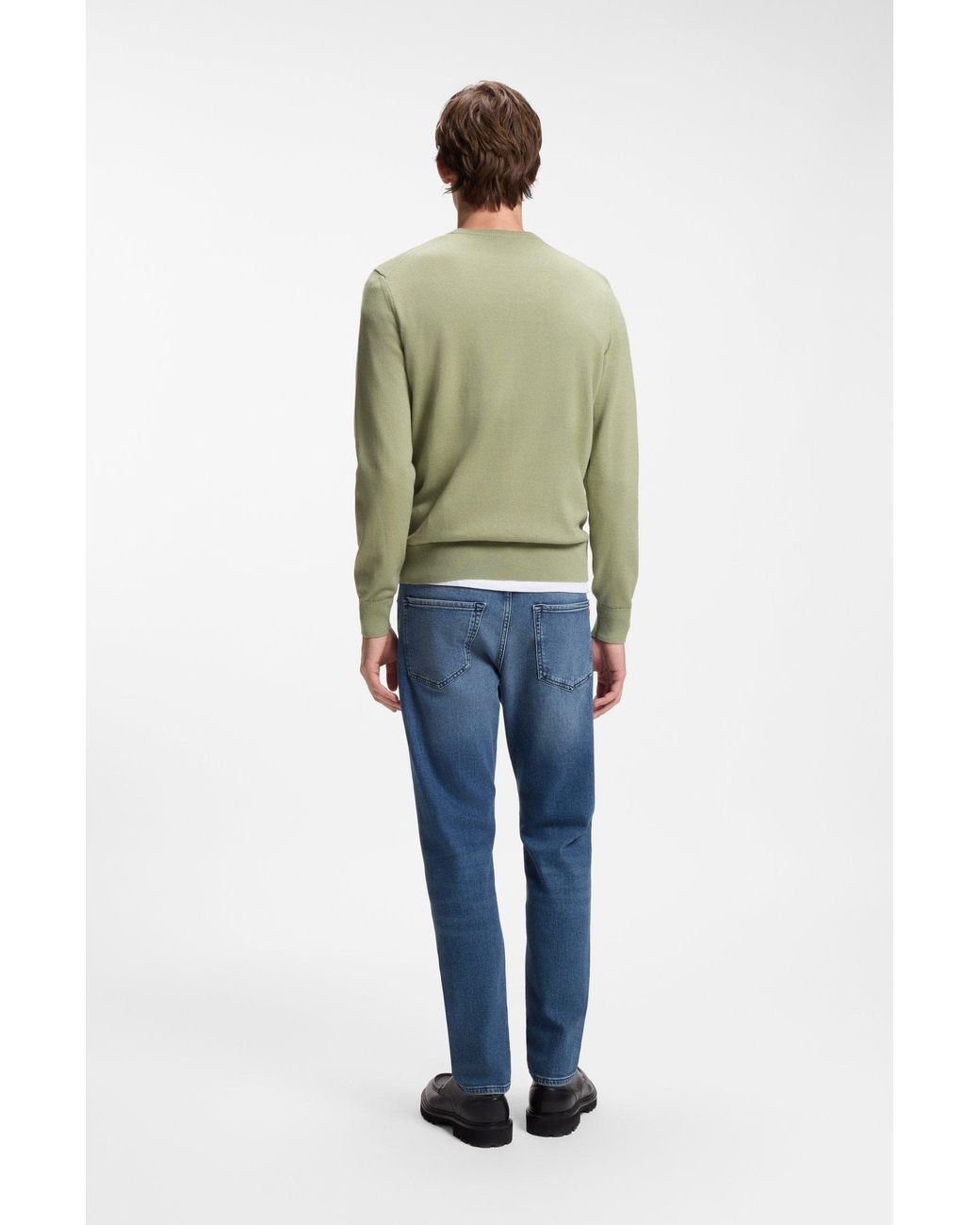 Boss Pullover Aus Baumwoll-Mix Mit Logo-Patch in Green für Herren