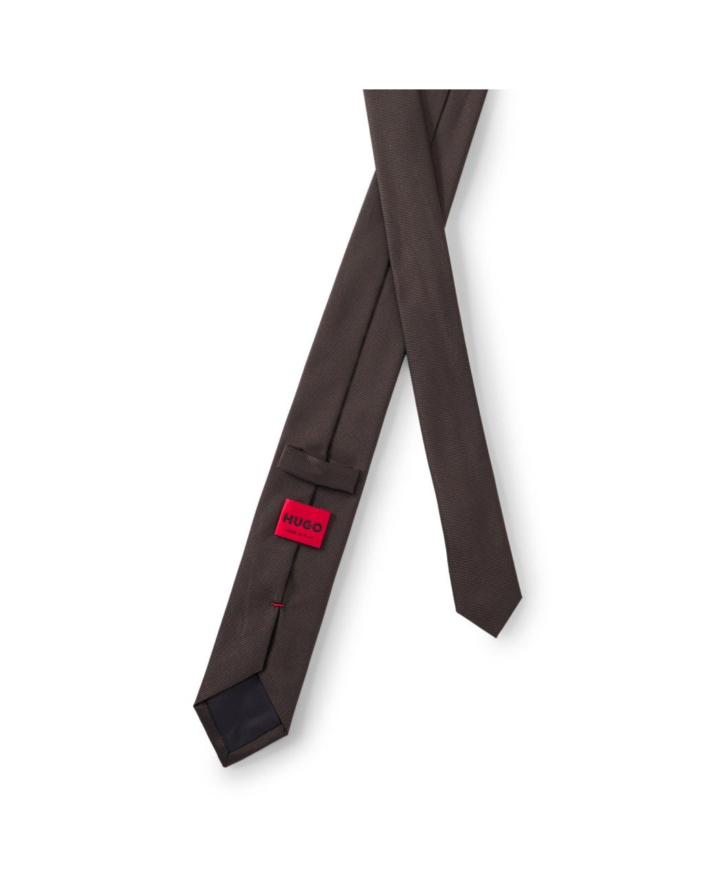 HUGO Purple Silk-Blend Tie With Jacquard Weave for men