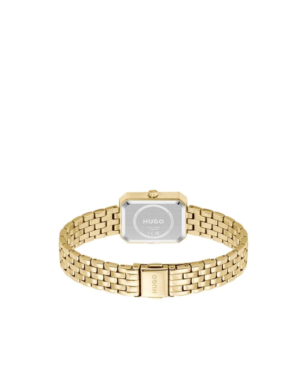HUGO Metallic Three Hand Quartz Movement Watch For Women #cosy Collection With Light Yellow Gold Stainless Steel Bracelet - 1540179