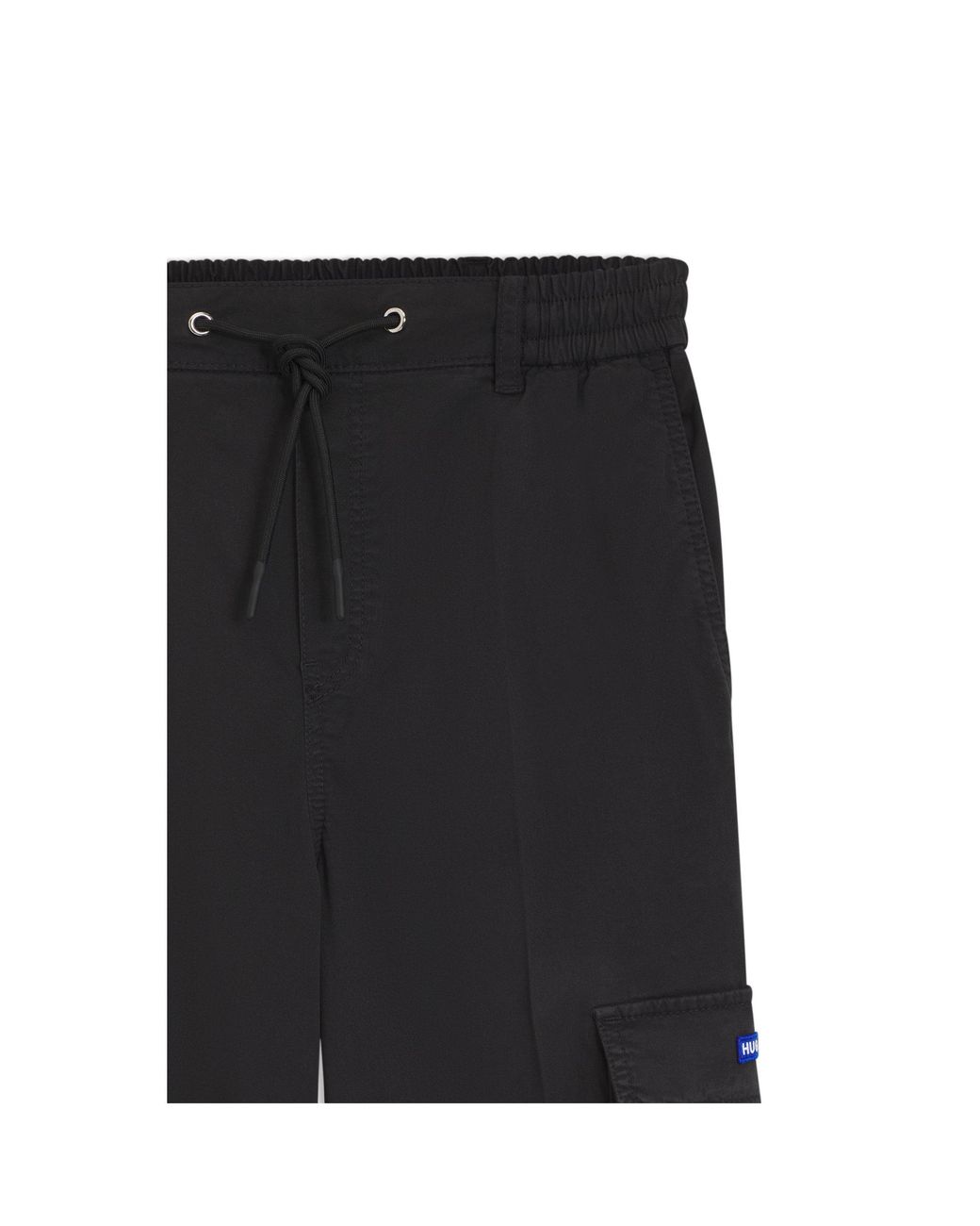 HUGO Black Relaxed-Fit Cargo Trousers