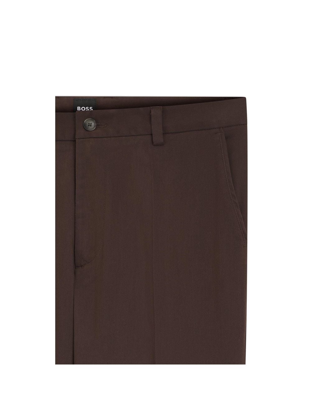 Boss Brown Modern-Fit Trousers for men