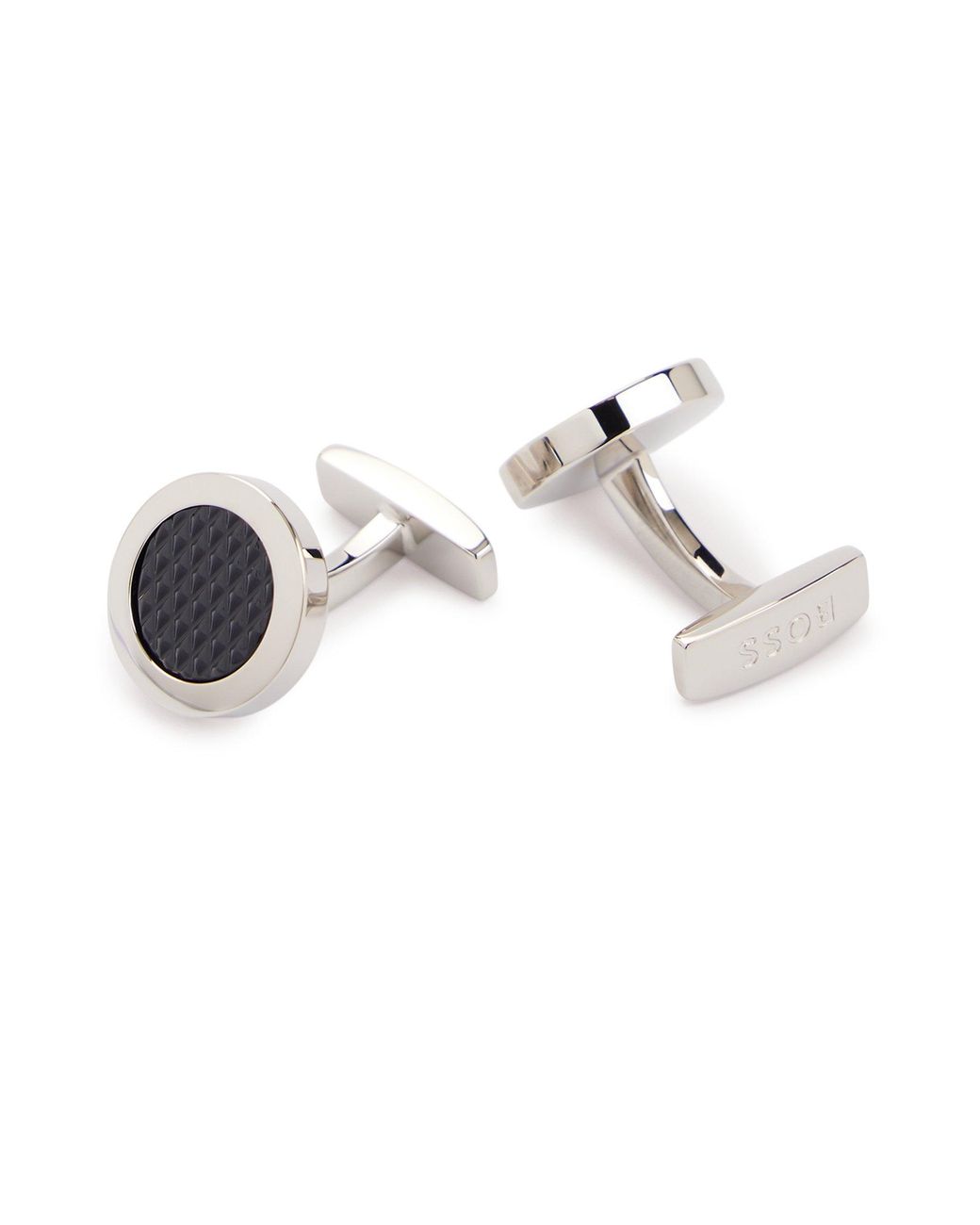 BOSS by HUGO BOSS Round Cufflinks With Micro-patterned Enamel And Fixed  Fastening in Metallic for Men | Lyst Australia