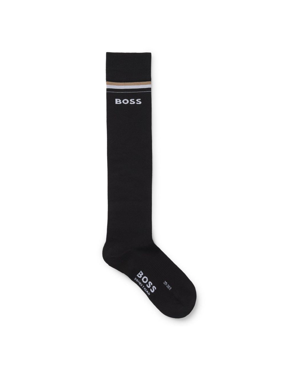 Boss Black Equestrian Riding Socks With Logo