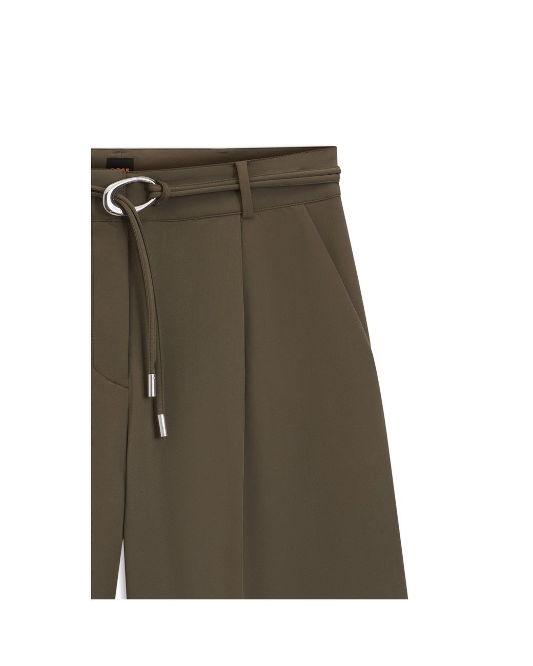 Boss Green Relaxed-Fit Shorts With Buckled Belt