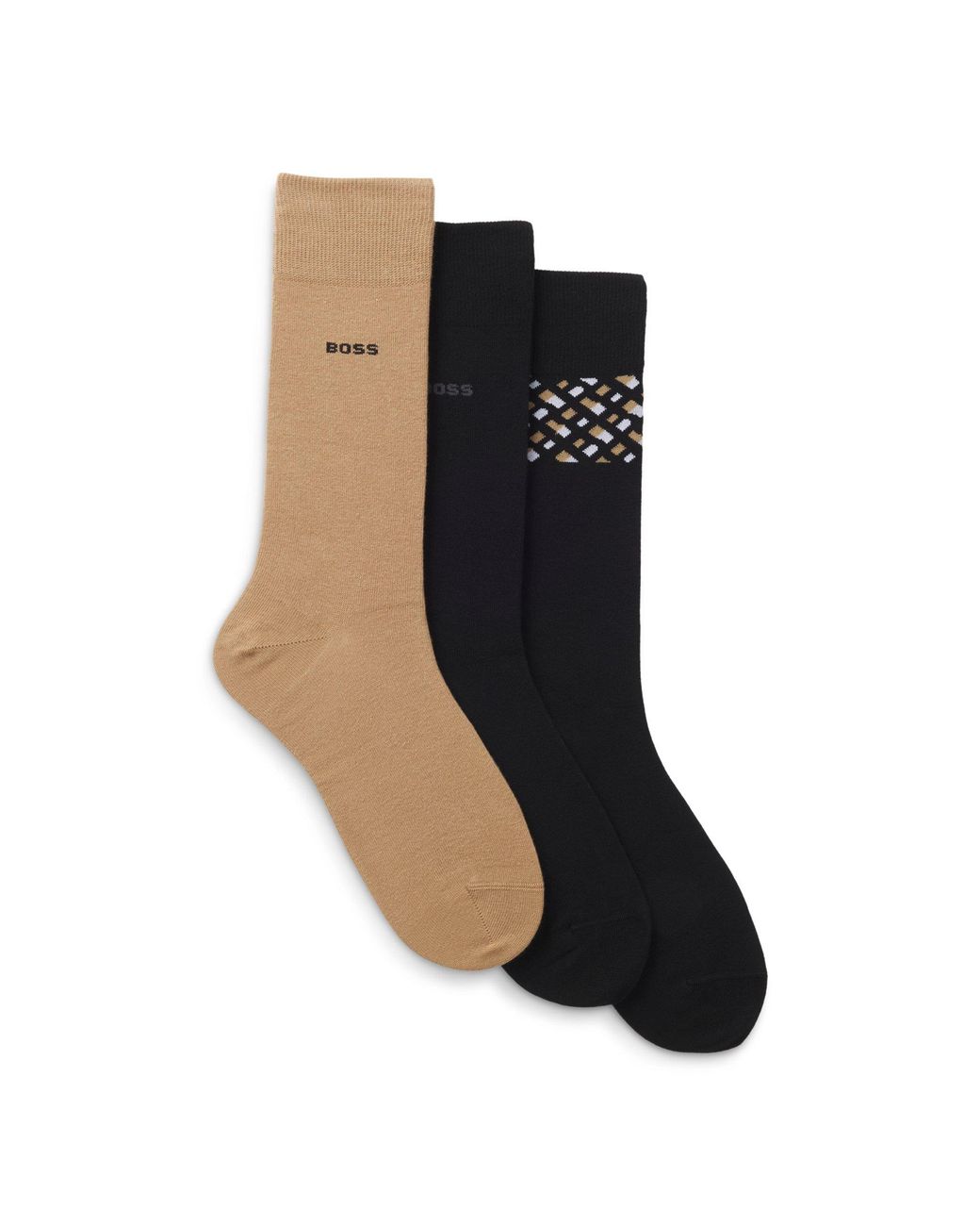 Boss Blue Gift-Boxed Three-Pack Of Regular-Length Socks for men
