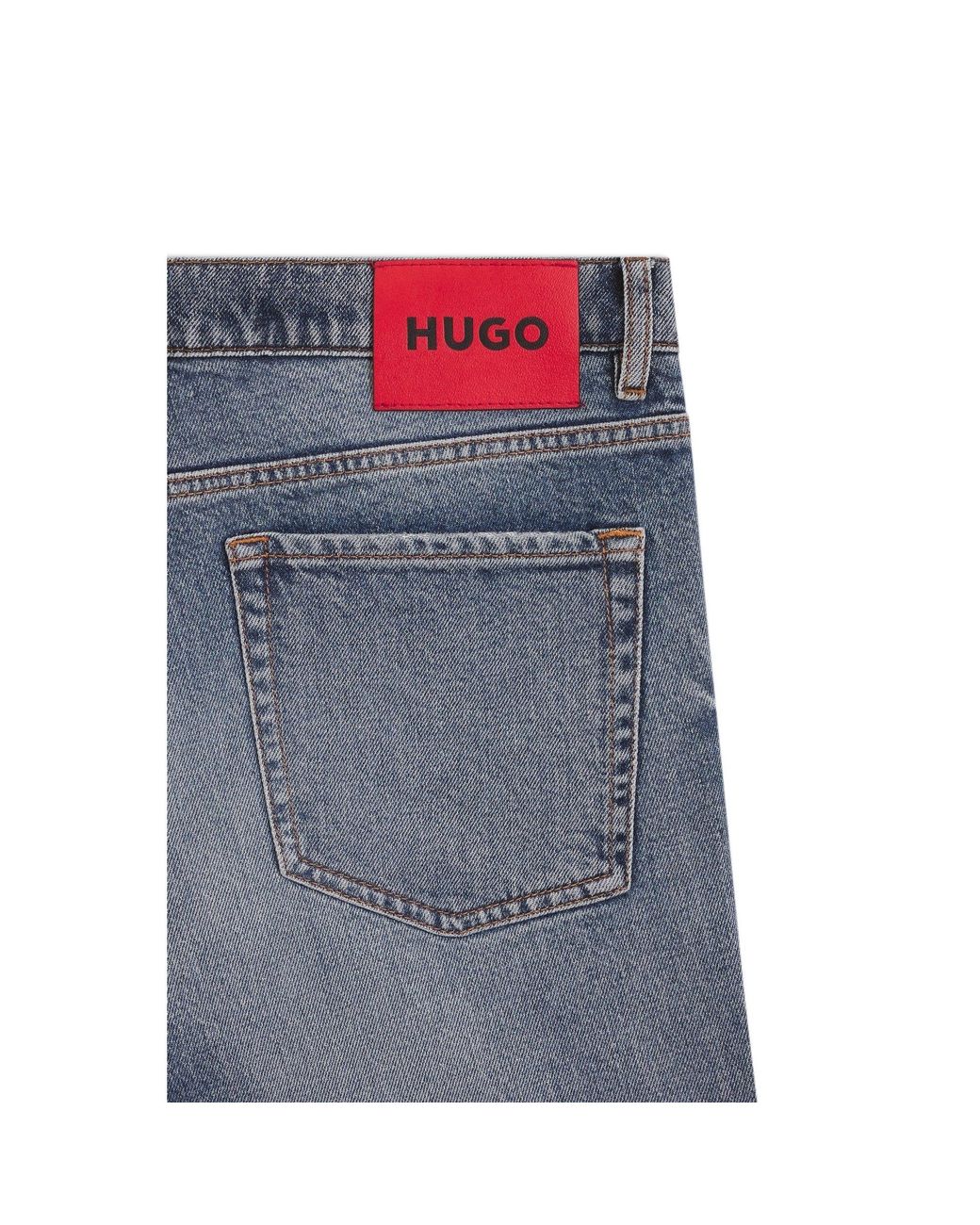 HUGO Blue Tapered-Fit Jeans for men