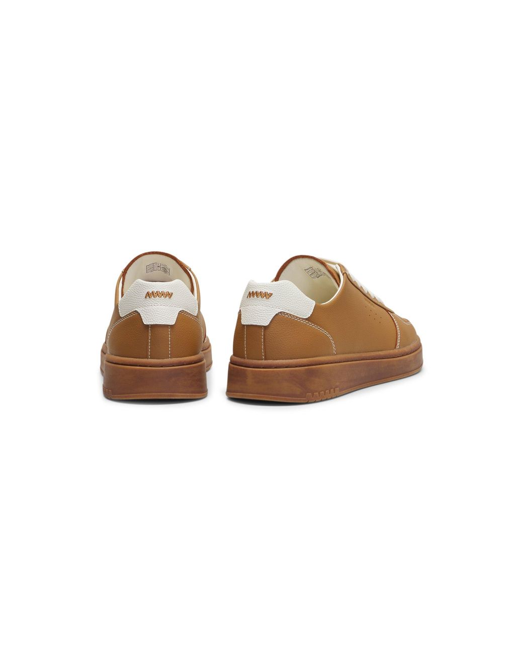 HUGO Brown Grained Leather Trainers With-Foil Branding for men
