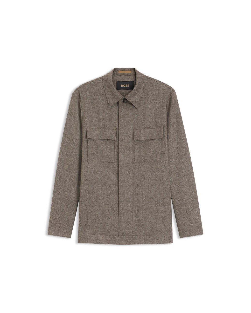 Boss Brown Relaxed-Fit Overshirt for men