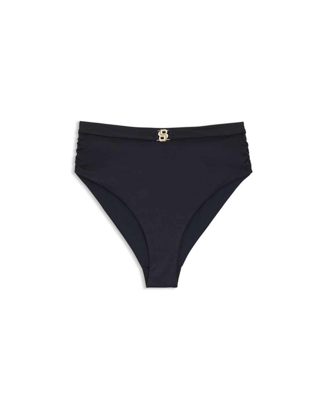 Boss Blue High-Waisted Bikini Bottoms With Double B Monogram