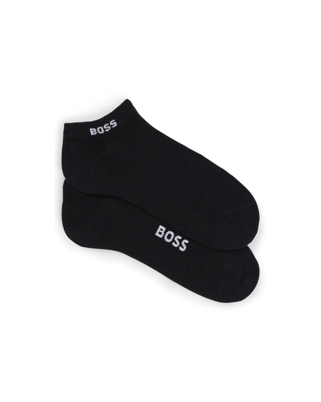 Boss Black Two-Pack Of Cotton-Blend Logo Ankle Socks