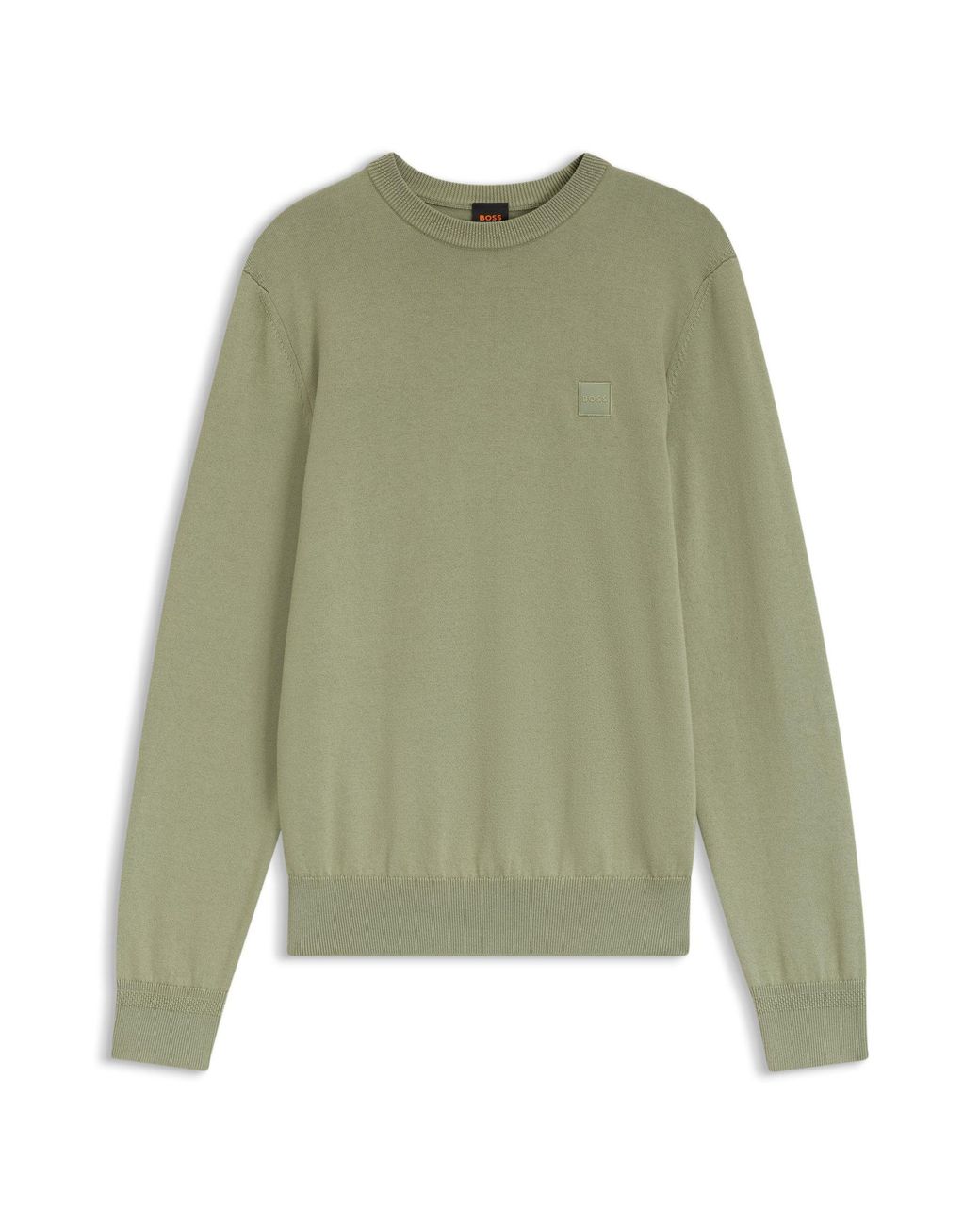 Boss Pullover Aus Baumwoll-Mix Mit Logo-Patch in Green für Herren