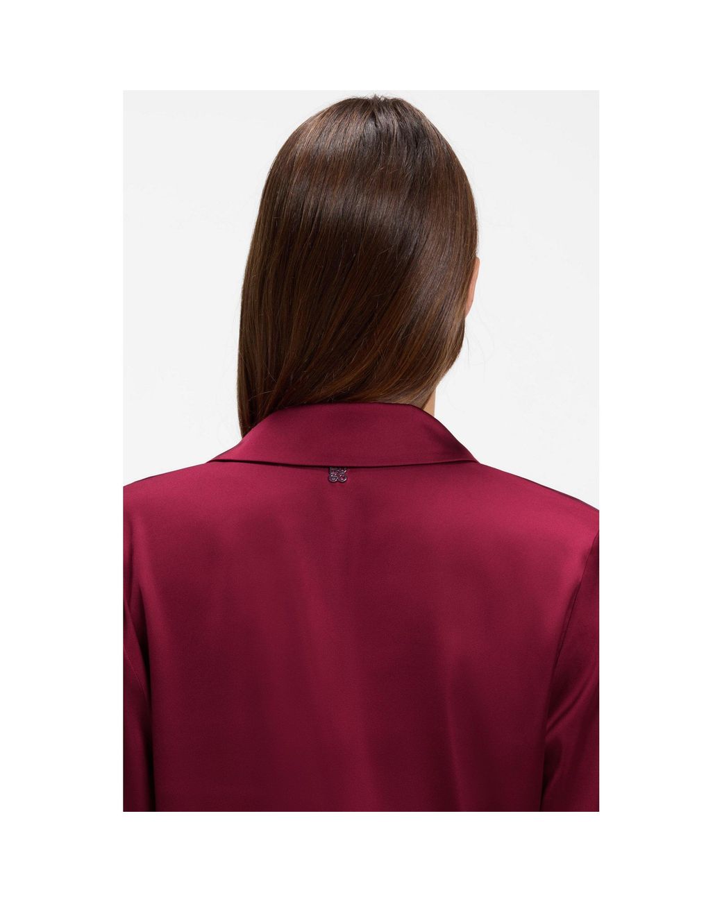 HUGO Red Tie-Front Satin Blouse