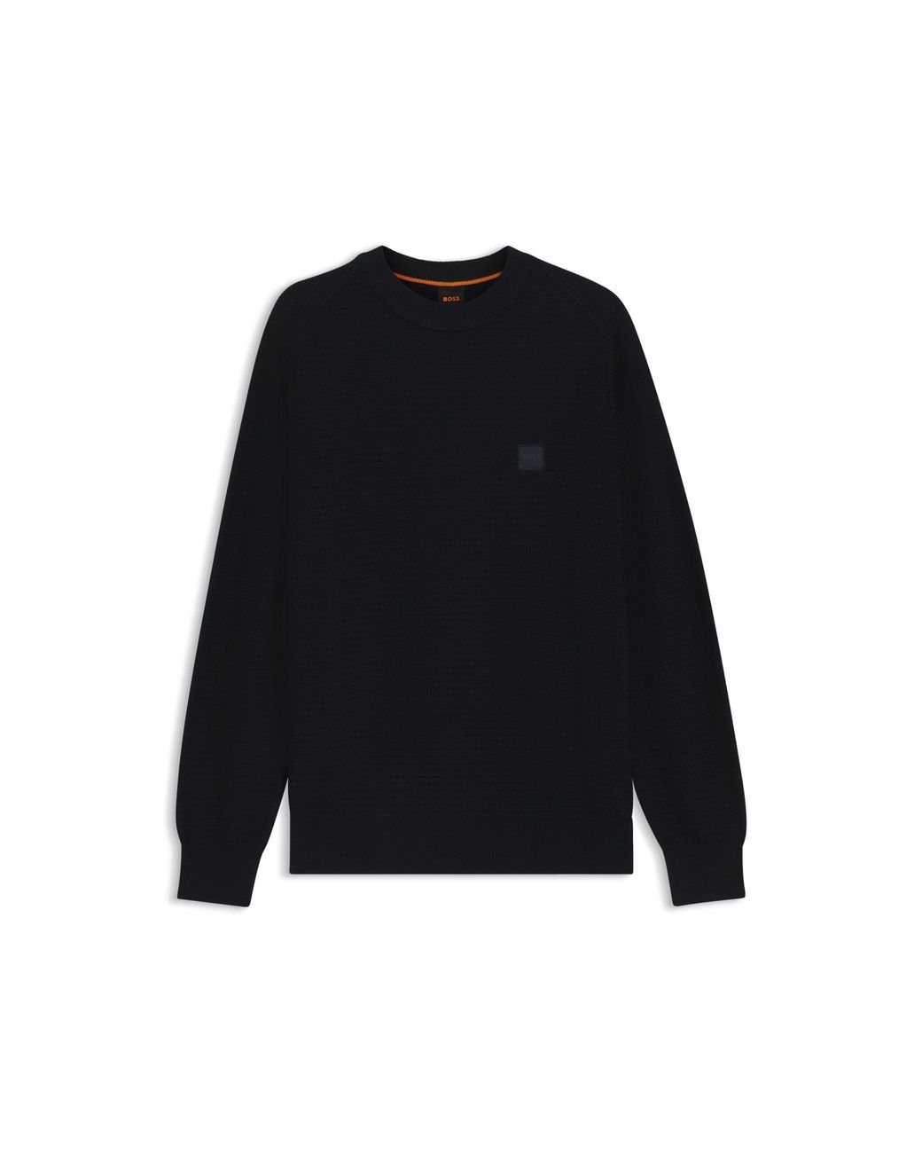 Boss Black Cotton-Piqué Sweater With Logo Patch for men