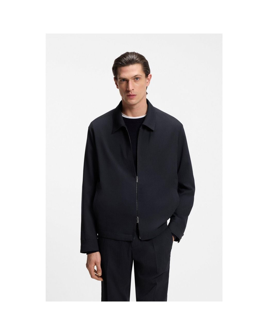 Boss Blue Packable Relaxed-Fit Overshirt for men