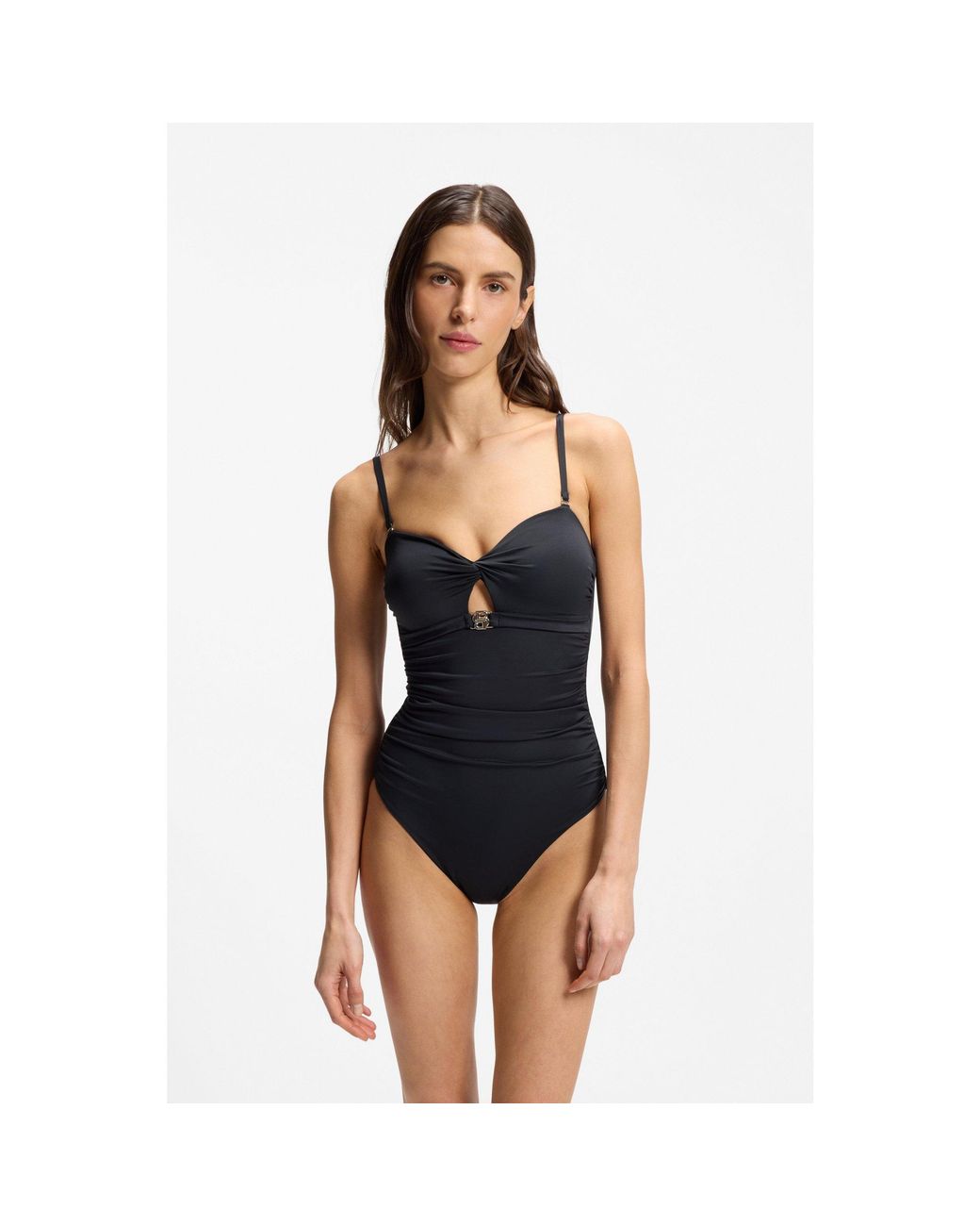 Boss Black One-Piece Swimsuit With Double B Monogram