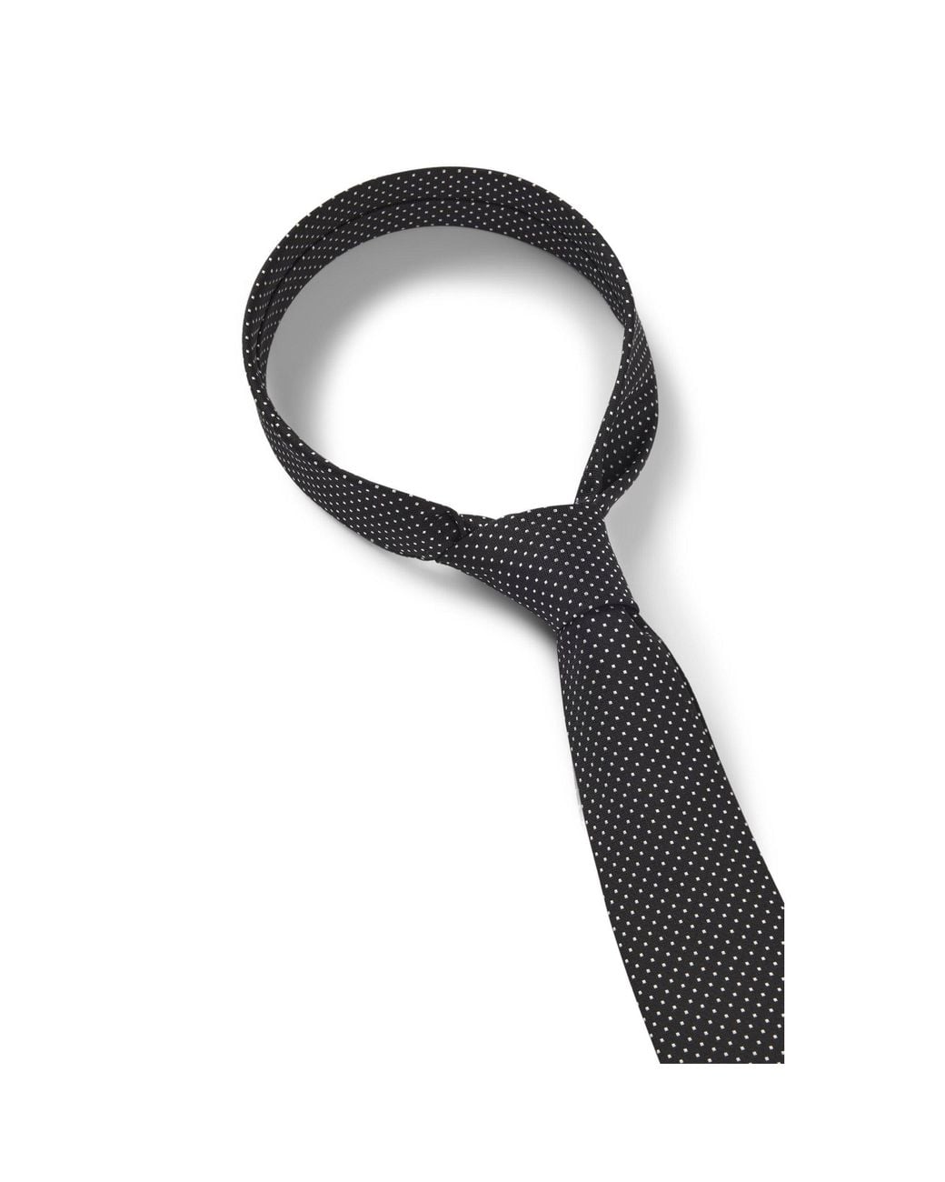 HUGO Black Jacquard-Woven Silk-Blend Tie With Dot Motif for men