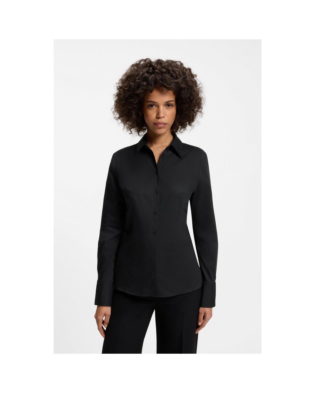 HUGO Black Slim-Fit Blouse