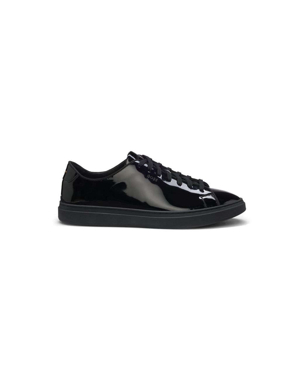 Boss Black Patent-Leather Trainers With A Clean, Modern Design for men