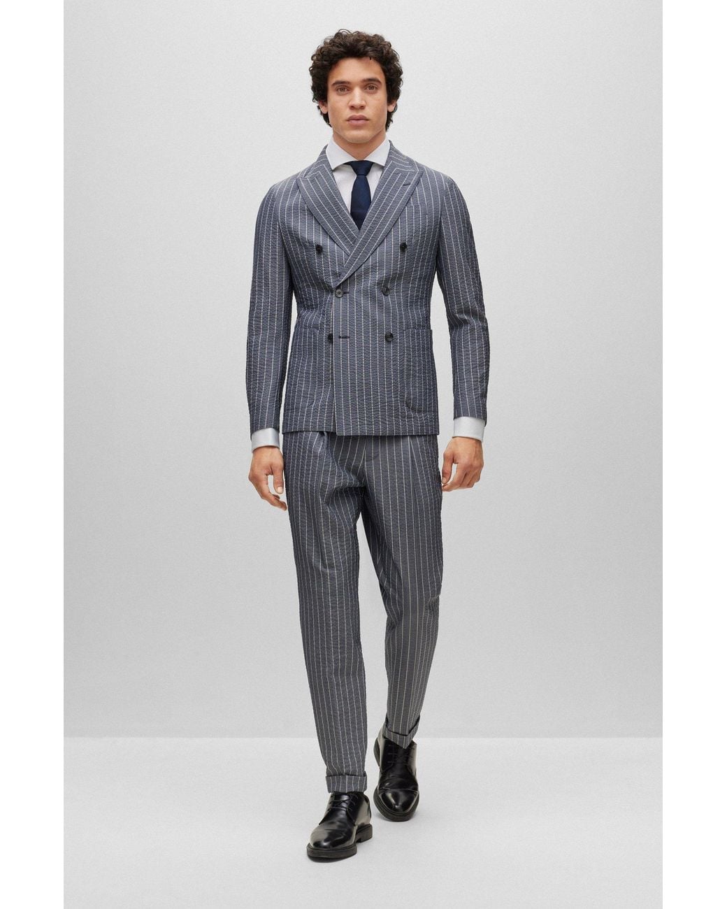 BOSS Men's Single Breasted Dress Blue