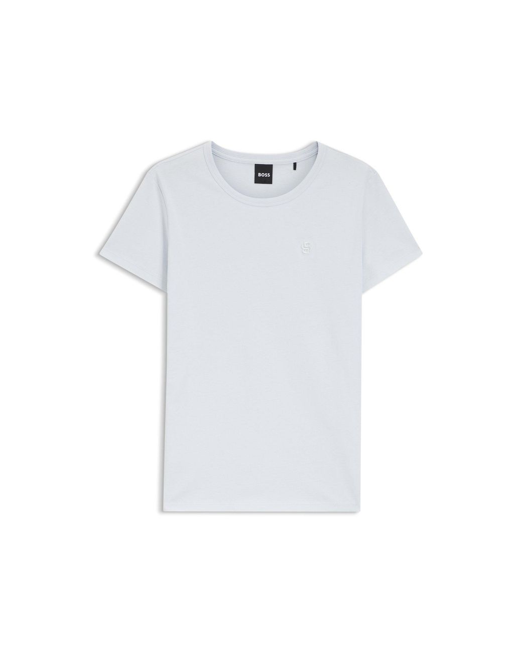 Boss White Cotton-Jersey Slim-Fit T-Shirt With Double B Monogram