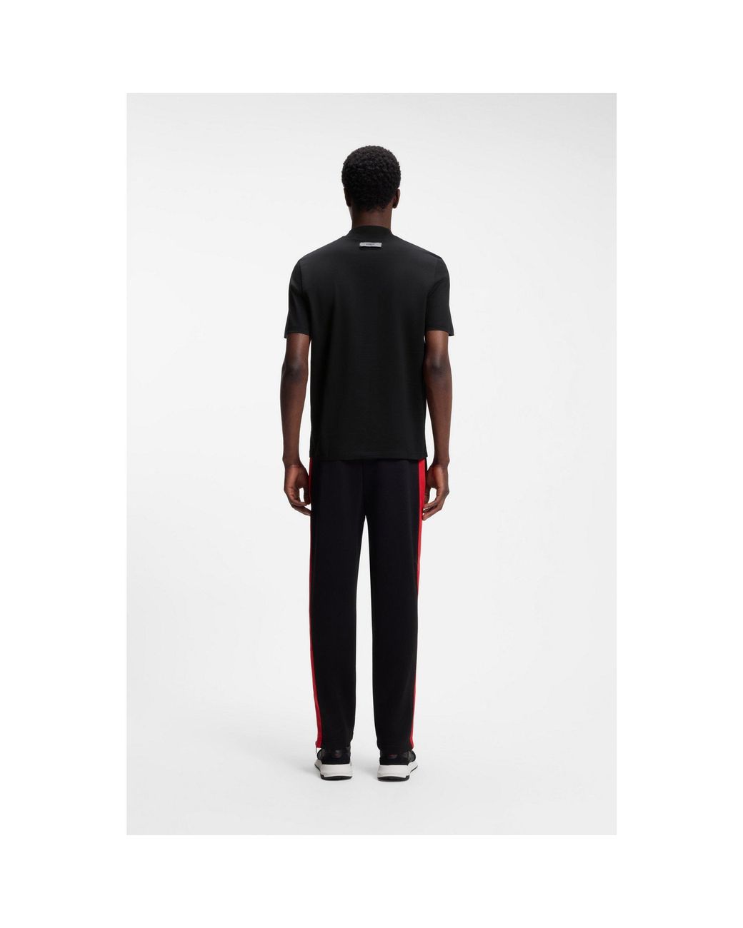 HUGO Black Stretch-Cotton T-Shirt for men