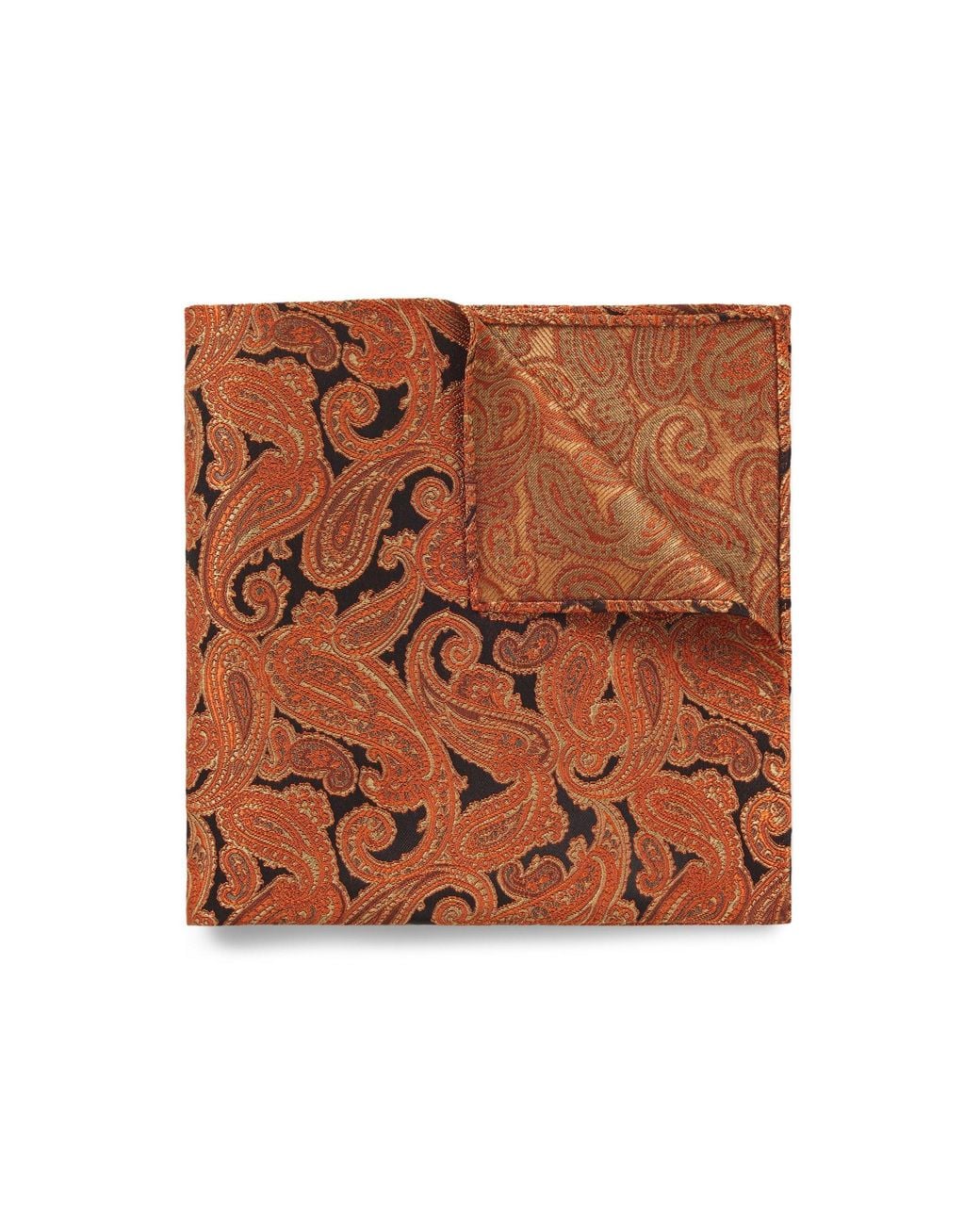 Boss Brown Silk Pocket Square for men