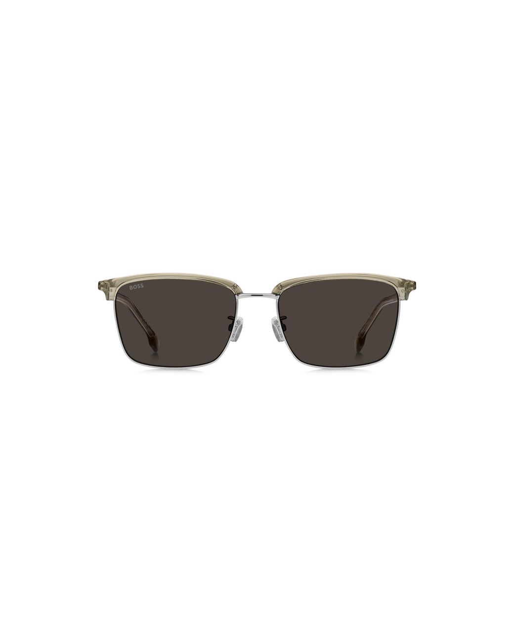 Boss Natural Titanium-Temple Sunglasses With Lasered-Engraved Logos for men