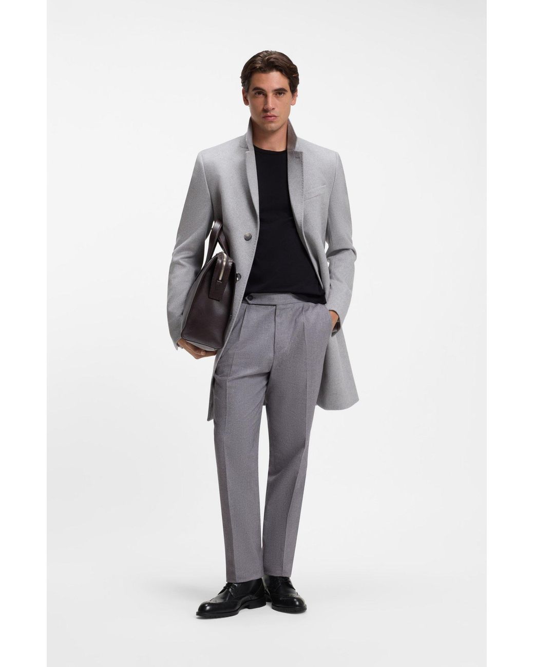 Stivali Stringati Eleganti di Boss in Black da Uomo