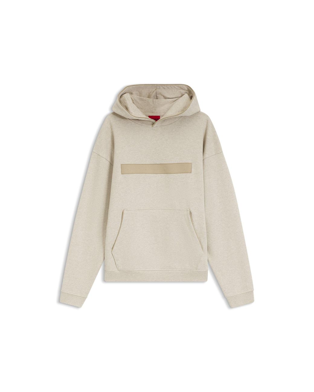 HUGO Natural Relaxed-Fit Cotton-Terry Hoodie With Wide-Set Logo for men