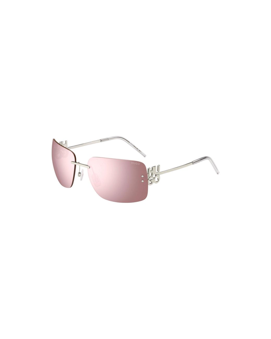 HUGO Pink Lens Sunglasses With Stacked-Logo Temples for men