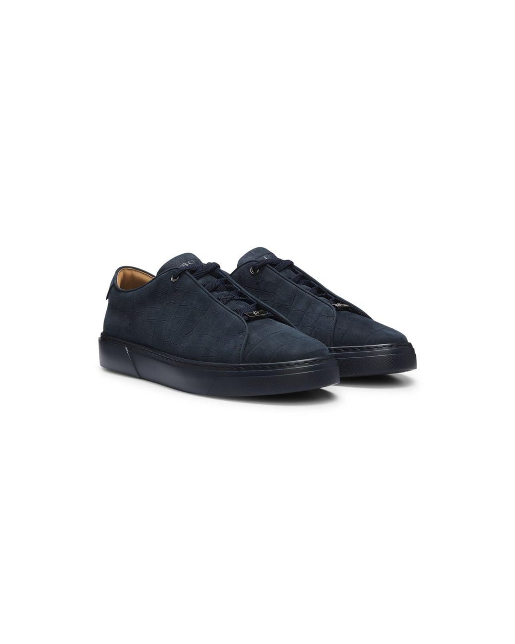Boss Blue Lace-Up Sneakers for men