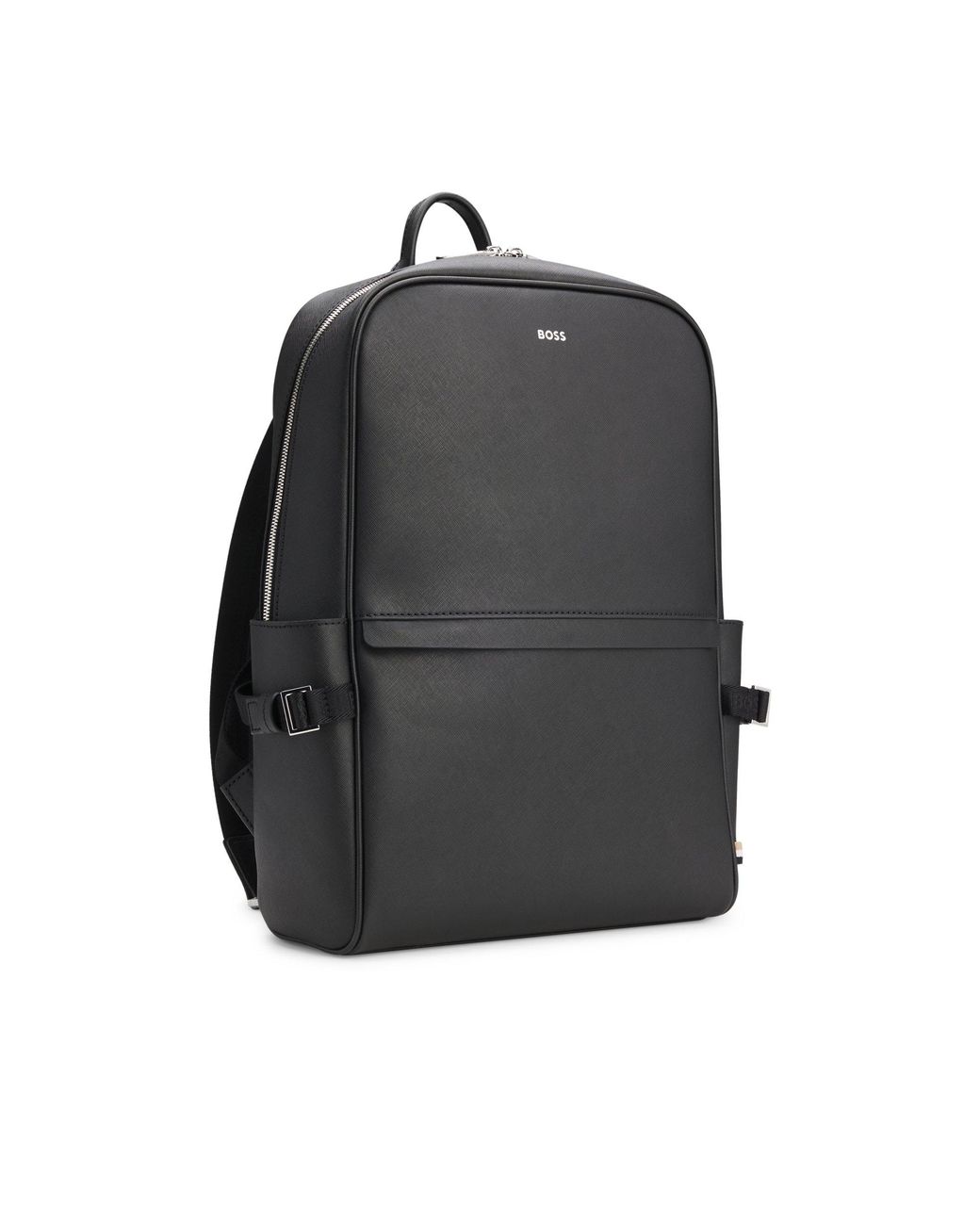 Boss Black Backpack With Foil-Print Logo for men