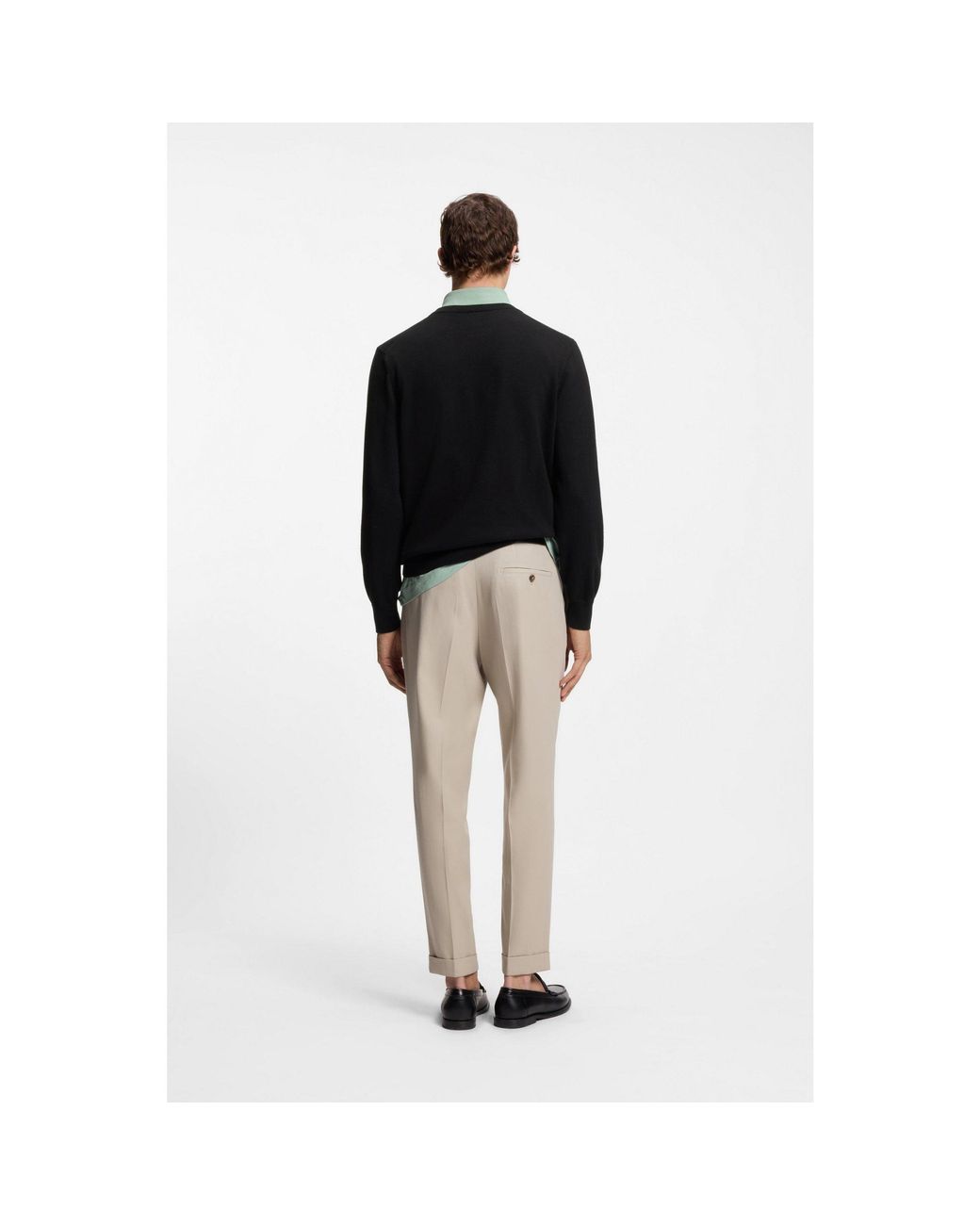 Boss Black V-Neck Cotton Sweater for men
