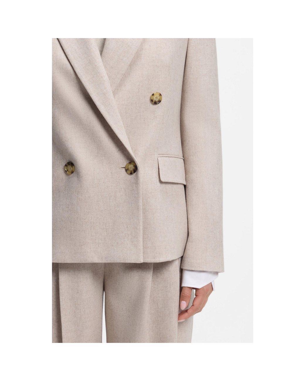 Boss Natural Double-Breasted Regular-Fit Blazer