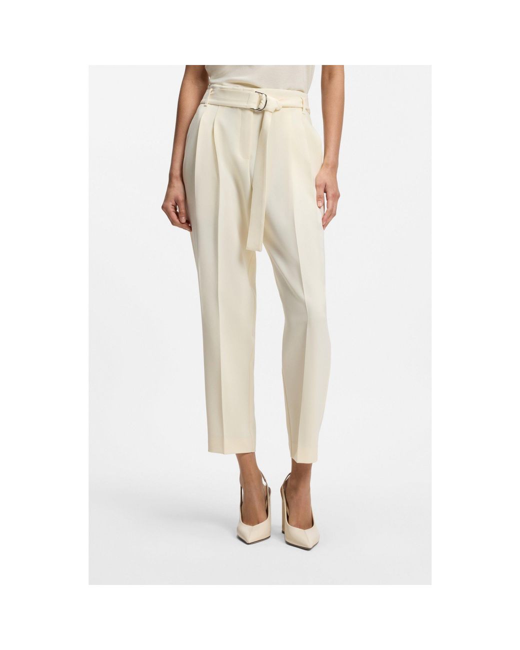 Boss Natural Tapered-Fit Trousers