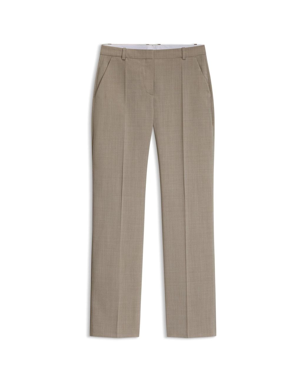 Boss Natural Virgin-Wool Trousers