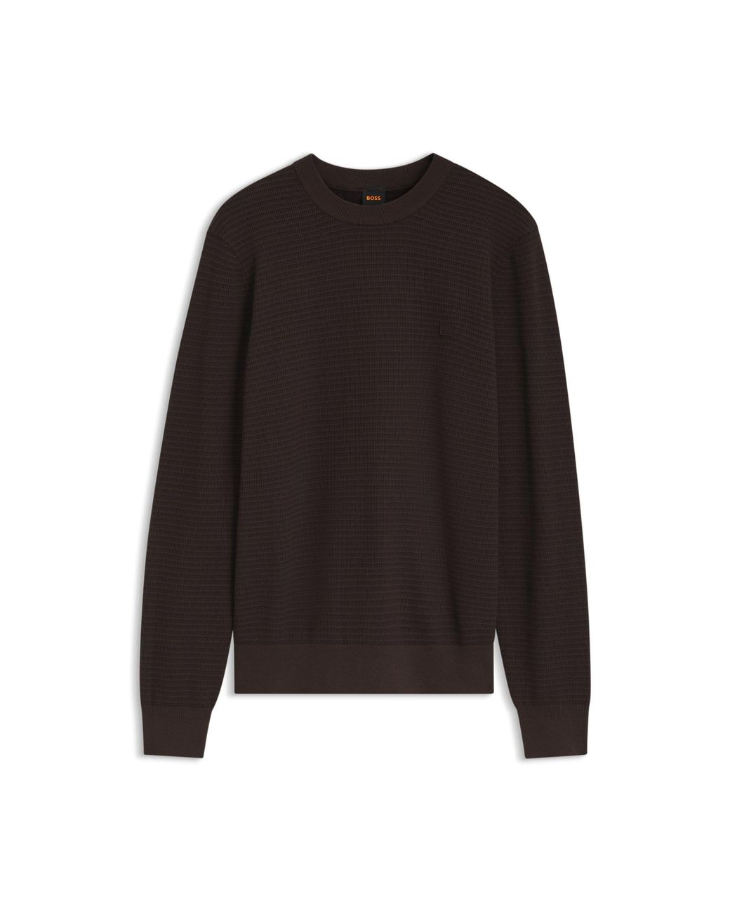 Boss Black Jacquard Sweater With A Squared Logo Badge for men