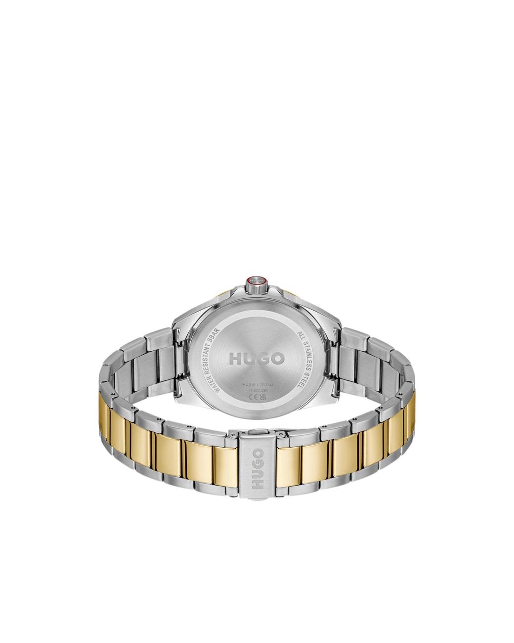 HUGO Metallic Seam Two-Tone Watch With Textured Dial for men