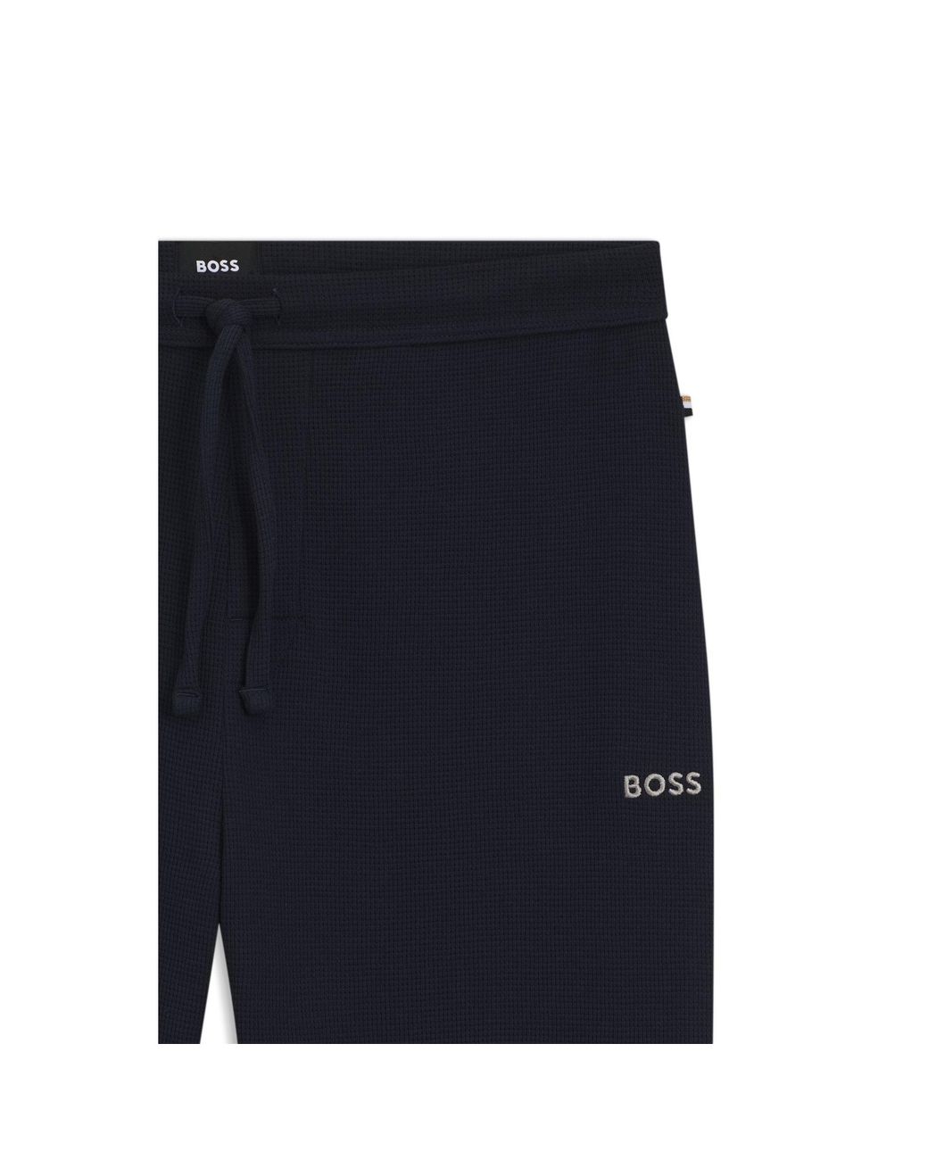 Boss Blue Waffle-Knit Pyjama Bottoms for men