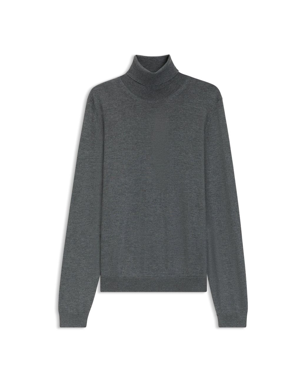 Boss Gray Slim-fit Rollneck Sweater In Wool for men