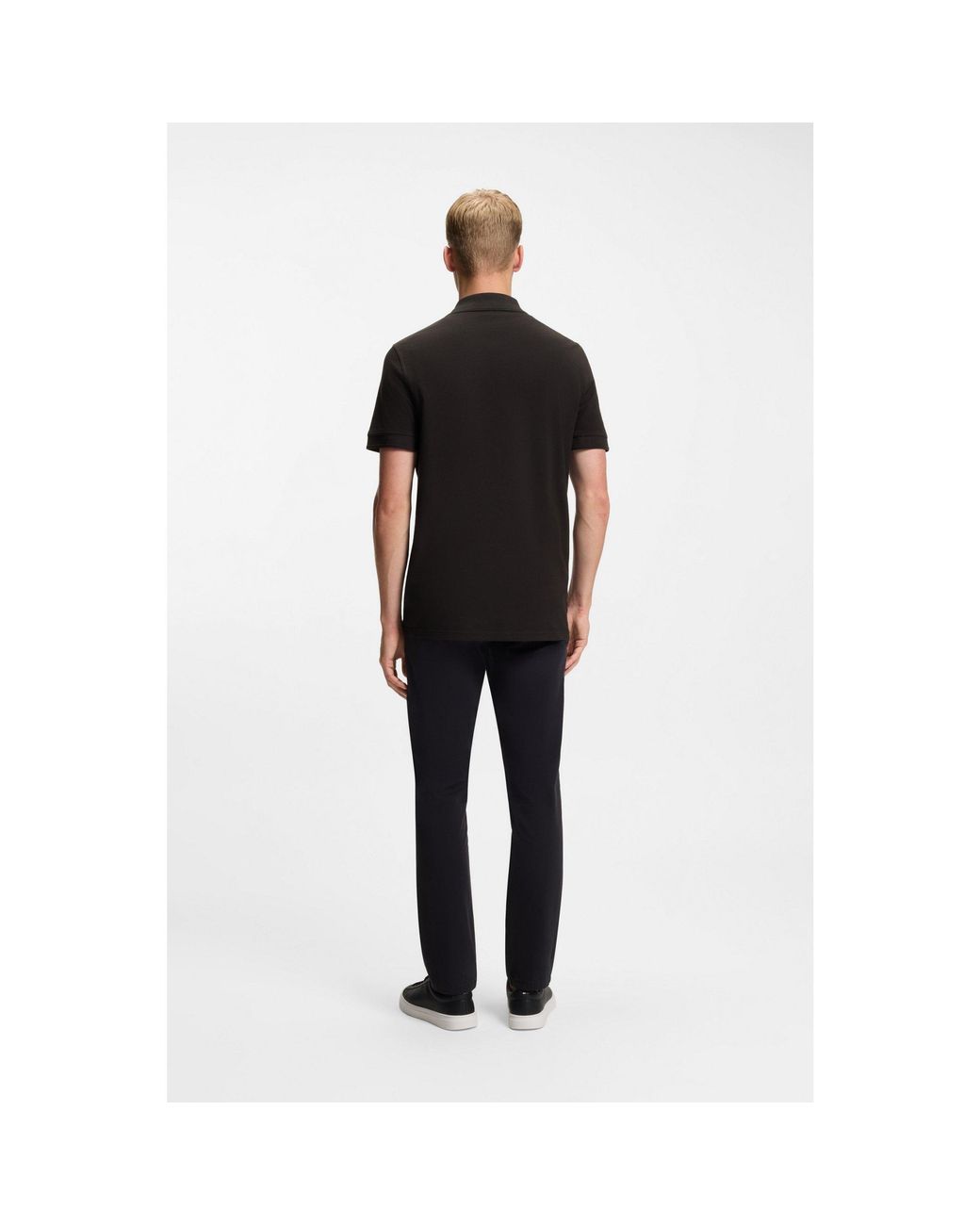 Boss Black Knit Polo Shirt for men