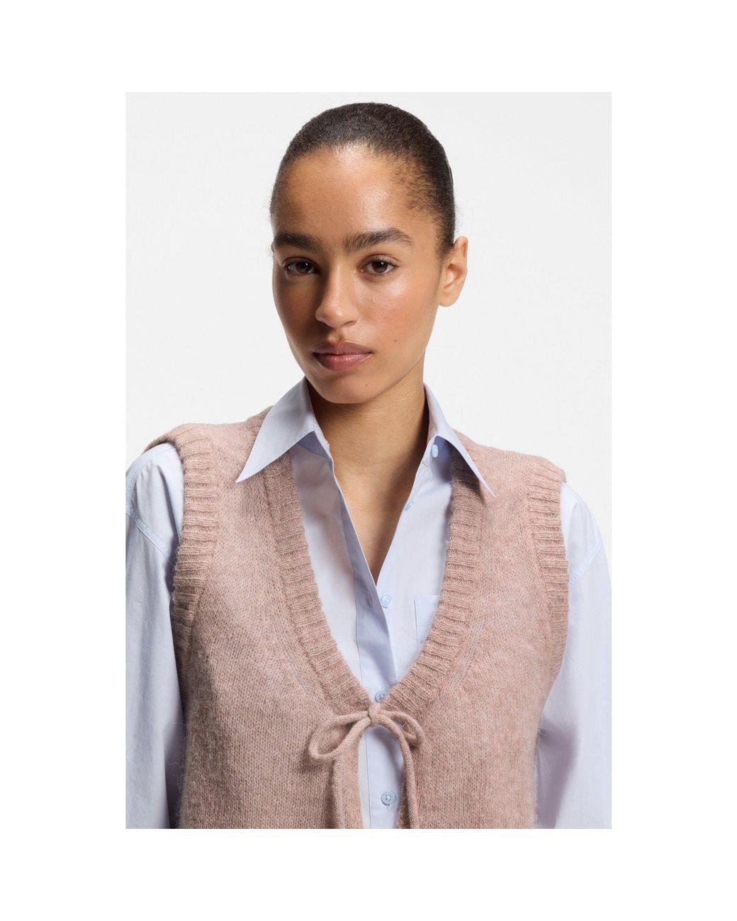 Boss Blue Tie-Front Cardigan