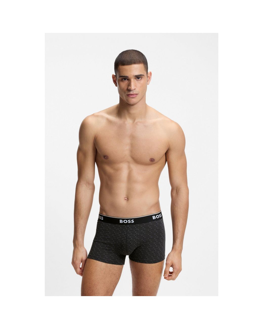 Boss Black Three-Pack Of Logo-Detail Trunks for men