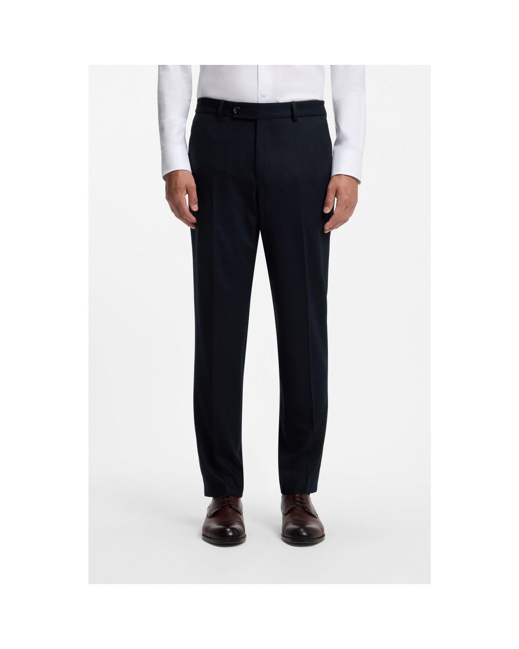 Boss Blue Tapered-Fit Trousers for men
