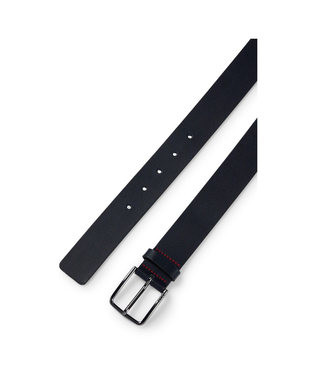 HUGO Black Italian-Leather Belt for men