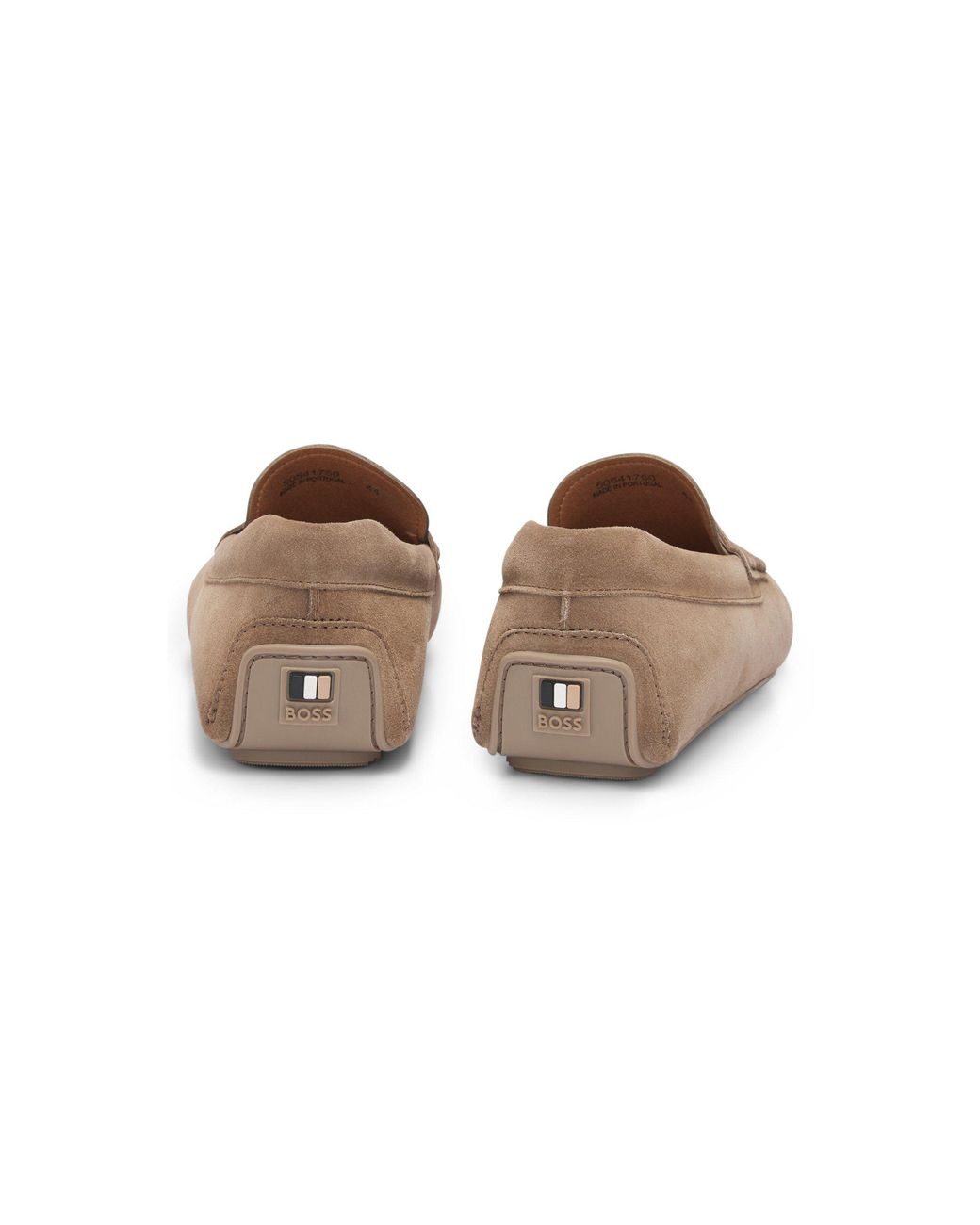 Boss Brown Suede Moccasins With Penny Trim for men