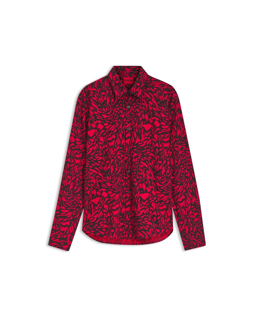 HUGO Red Slim-Fit Cotton Poplin Shirt With Bold Print for men