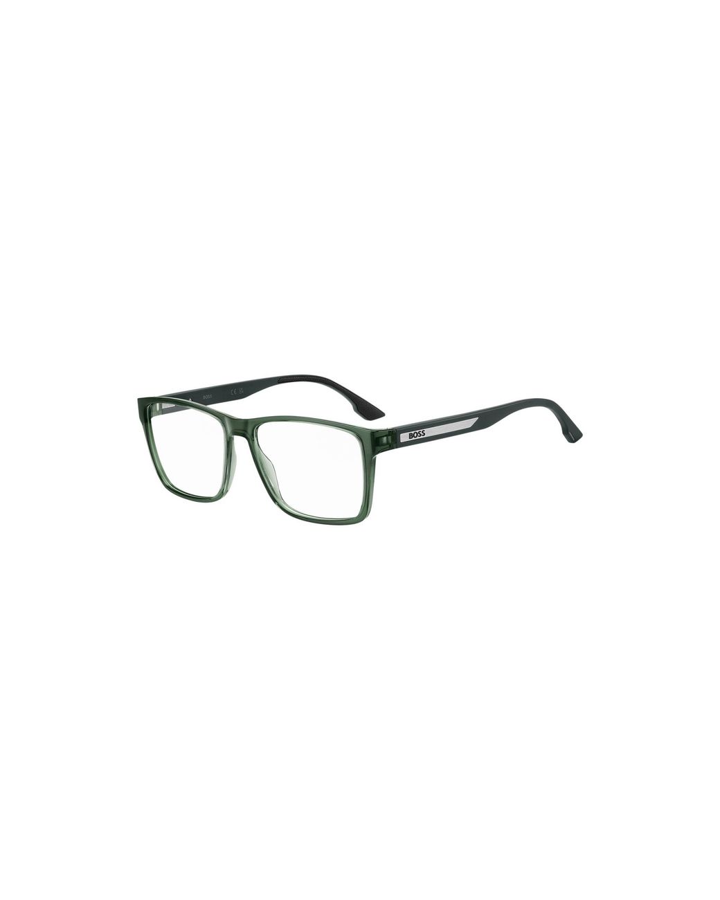 Boss Green Transparent- Optical Frames With Logo Plaque for men
