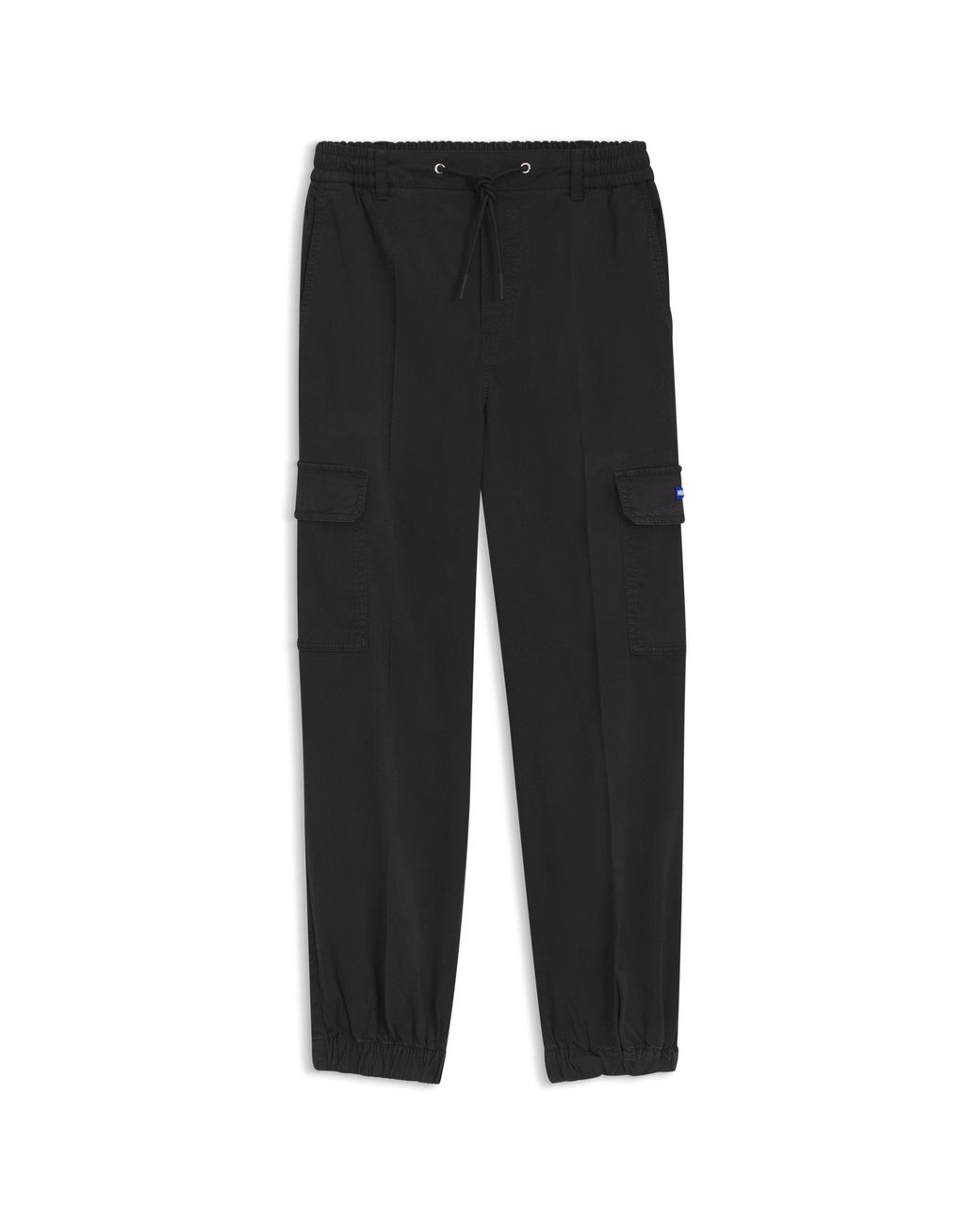HUGO Black Relaxed-Fit Cargo Trousers